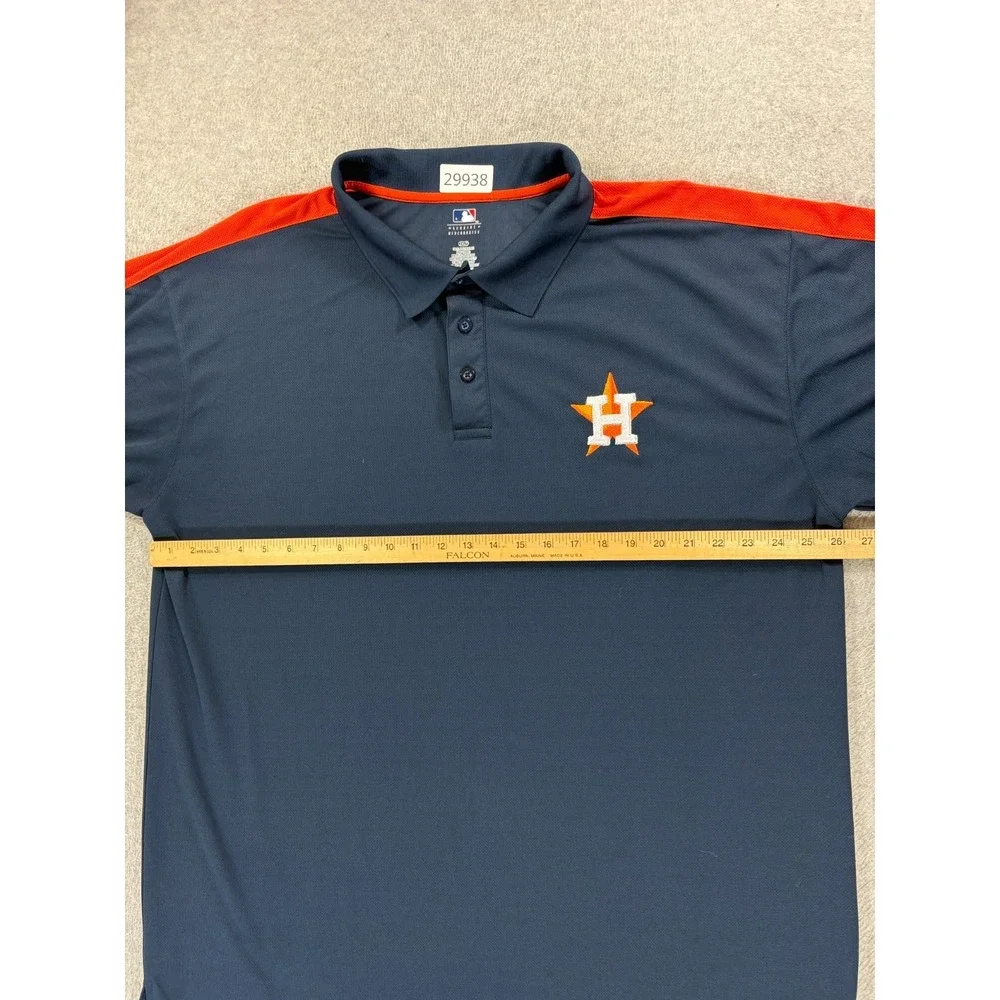 Houston Astros MLB Stitched Logo Baseball Polo Shirt (Men's 2XL Tall) Blue